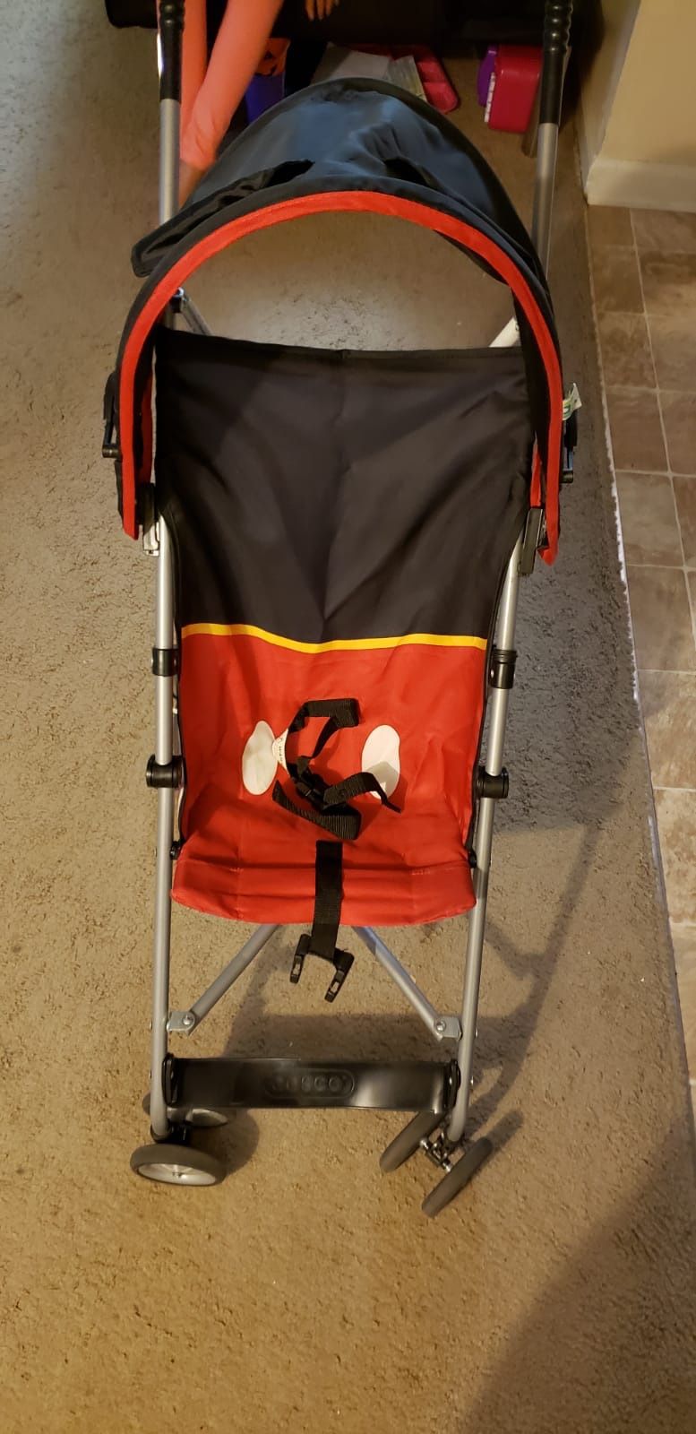 Umbrella stroller and 16” bike with training wheels