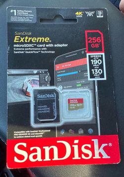 SanDisk Extreme 256GB microSDXC UHS-I Card with Adapter Product Overview Upgrade your storage with the SanDisk Extreme 256GB microSDXC card. Engineere