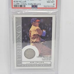 Bob Feller 2003 Topps Currency Connection Card W/ 1945 U.S. Mercury Dime- Year Feller Returns from Navy