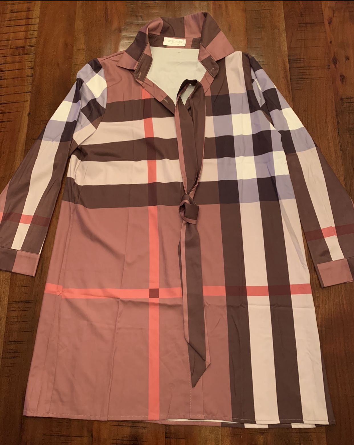 Striped Shirt Dress with Side Pockets