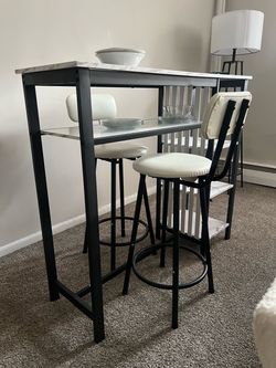 Kitchen Bar Height Table and Chairs 2, 5 Tier Compact Dining Table