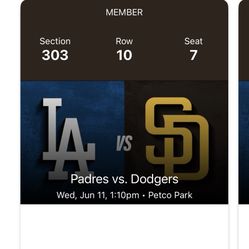 PADRES VS DODGERS TICKETS