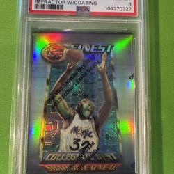 1994 Topps Finest Shaquille O’Neal Refractor PSA 8 w/ coating 