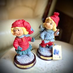 Rolf Lidberg Orignal limited and numbered edition Tomte Girl And Boy Christmas Decor