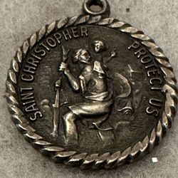 Saint Christopher Vintage Sterling Silver Pendants 