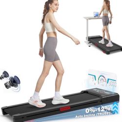 NEW! Walking Pad Treadmill with 12% Auto Incline, 450 lbs Capacity & RGB LED