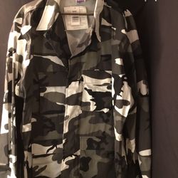 Propper US Gray Camouflage Utility Shirt Jacket Men Size 2XL Long & Pants 2XLNWT