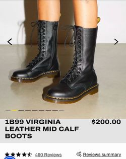 Dr martens mid calf leather boots