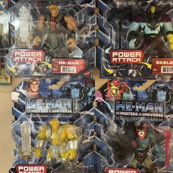 Masters of the Universe Power Attack Skeletor Trap Jaw He Man lot of 4 New