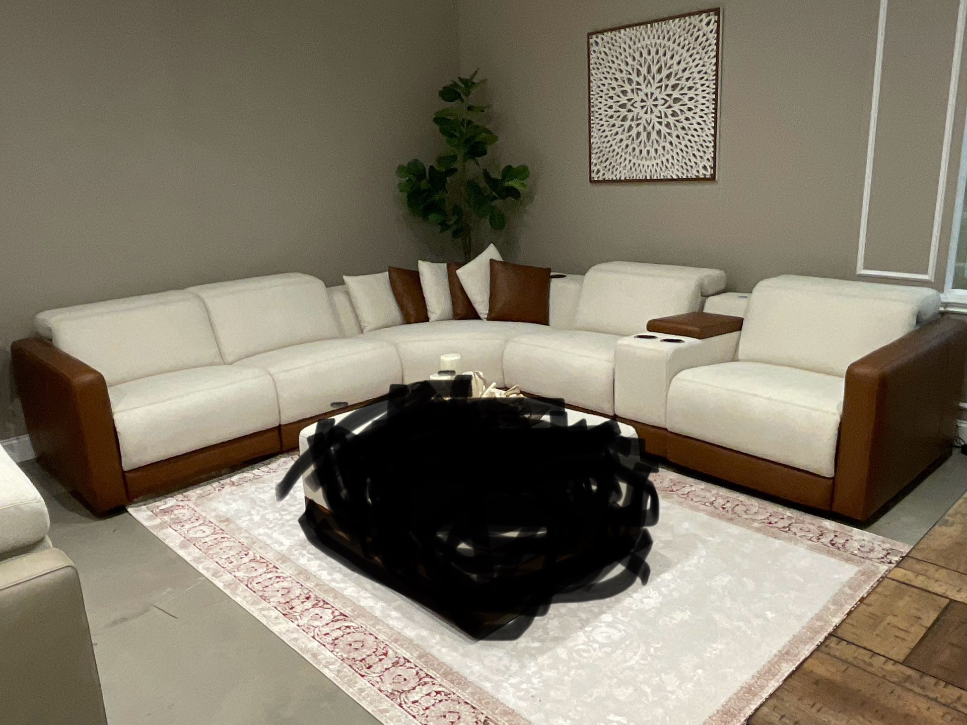 New dual power recliner sectional with wifi Bluetooth surround sound system