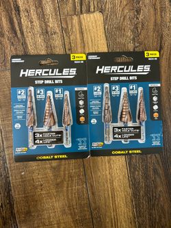 /8 in. to 3/4 in. #1 Cobalt Step Drill Bit (13-Steps), #2 (6-Steps), and #3 (10-Steps)