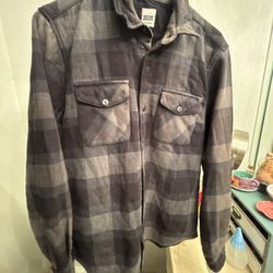 Thick Volcom Workwear Jacket Plaid Black And Grey