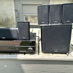 Yamaha Receiver With Surround Sound Speakers
