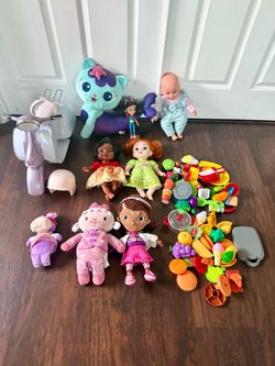 lot of girl's toys