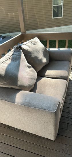 Gray Fabric Loveseat Sofa with Cushions
