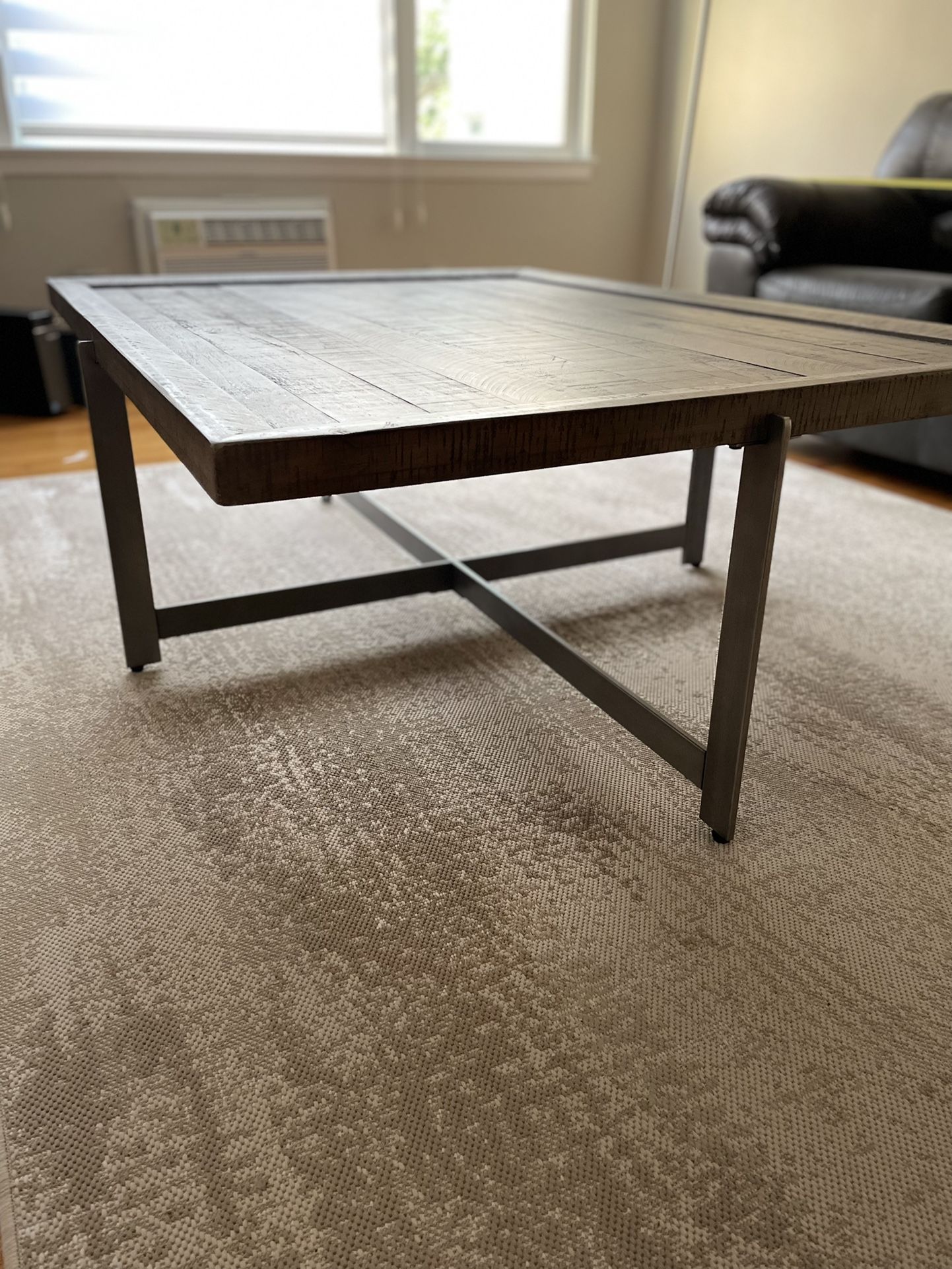 Couch (2 piece With Recliner) and Table Set