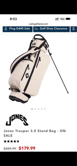 Title: Jones Trouper 3.0 Golf Stand Bag – Cream / Black