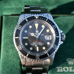 ROLEX 1680 RED SUBMARINER WATCH 1975 WITH PAPER - T7980