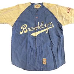 Vintage Mirage Jackie Robinson 1955 Brooklyn Dodgers Jersey Size L RARE AUTH