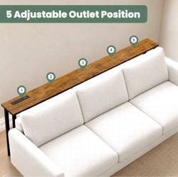 Sofa Console Table with Built-In Power Outlet