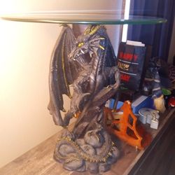 Decorative Black And Gold Dragon Table