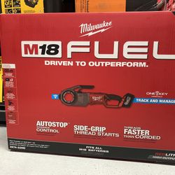 Milwaukee M18 Fuel One-Key Cordless Brushless Pipe Threader Kit with (2) 12.0Ah Batteries and Case