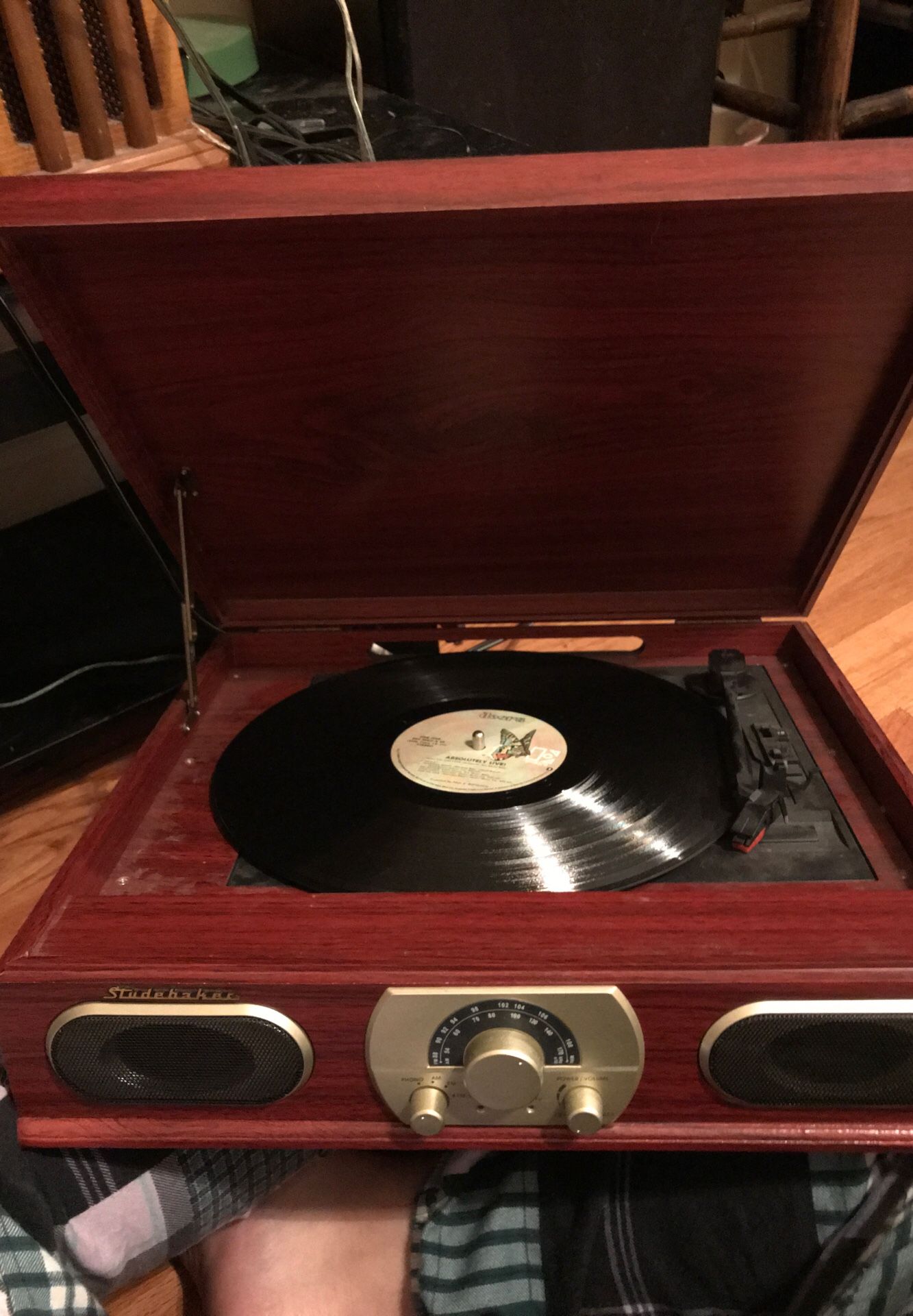Studebaker turntable record player with amp