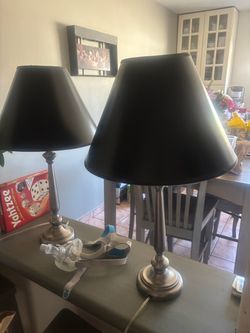 Two black lamps
