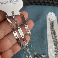 Stainless Steel Chain And Breclet For Sale Both 20$