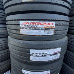 19.5” Arroyo AK009 Tires Brand New inventory  Size 245/70R19.5