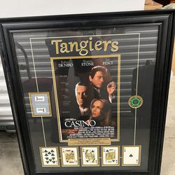 “Casino” Movie Frame With Authentic Poker Chips And Cards 