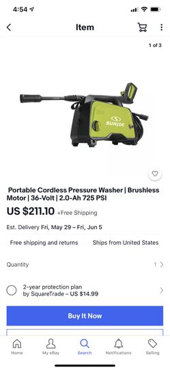 Portable Cordless Pressure Washer | Brushless Motor | 36-Volt | 2.0-Ah 725 PSI