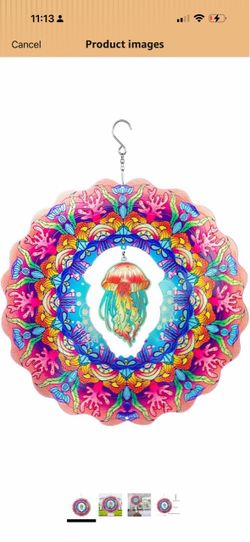 Jellyfish Wind Spinner Outdoor Hanging Decor