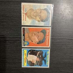 3 Roy Sievers 1950s Topps Baseball Cards With 1959 Hi# All Star Washington Senators Superstar 