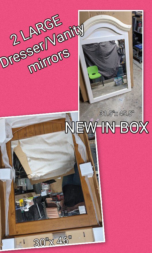 2 LARGE  Dresser/ Vanity Mirrors
