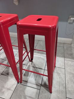 Red barstools