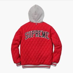 Supreme x Champion Hooded Jacket, Red Color, Size M