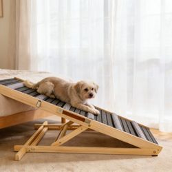 2026 Upgraded Dog Ramp for Couch, Small Dog Ramp for Sofa, 6 Adjustable Height from 14'' to 25", Portable Stable Pet Steps with Non-Slip Pad, Pet Ramp
