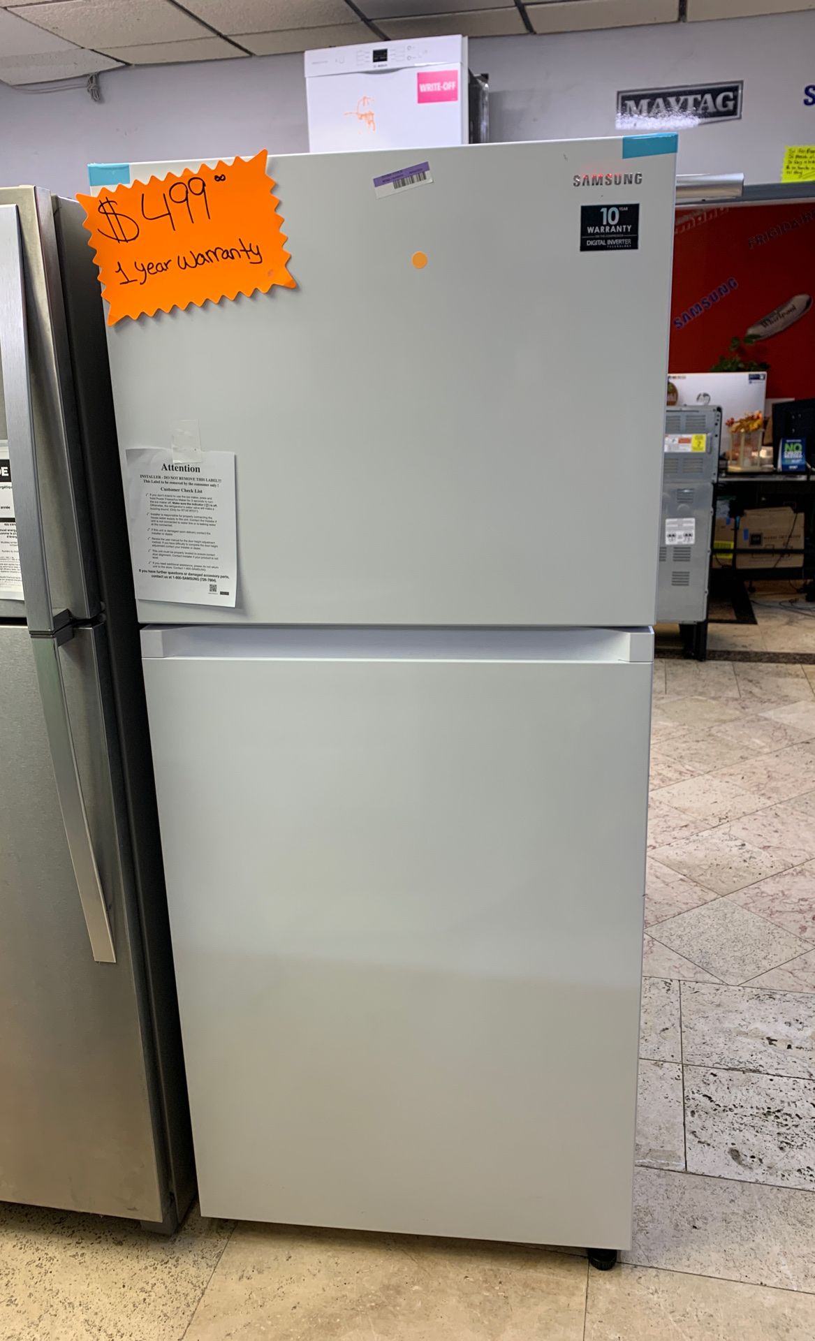 Samsung top and bottom refrigerator/brand new/1 year manufacture warranty /free delivery/90 day payment plan/0 interest/no credit needed