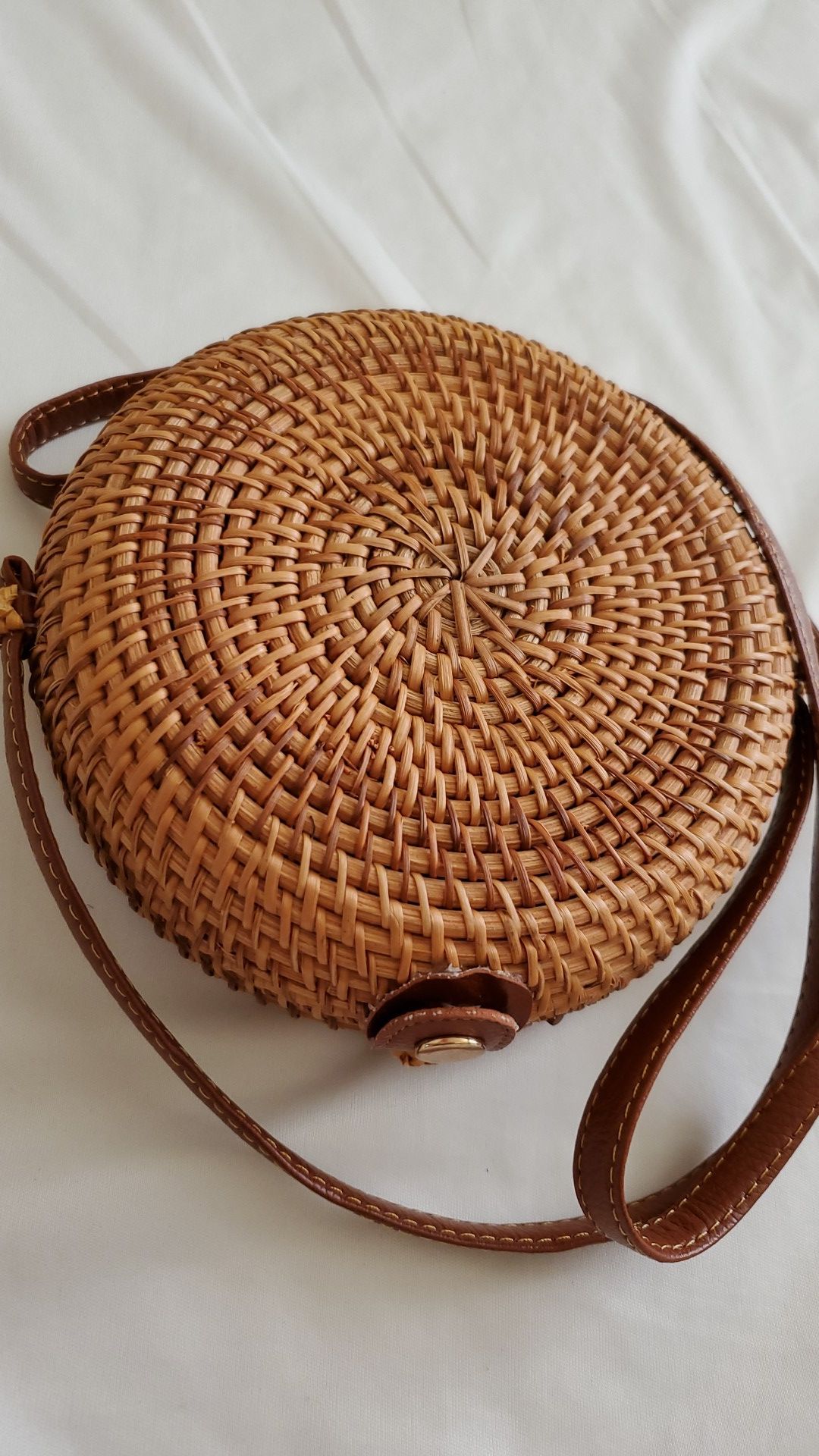 Straw wicker crossbody bag purse