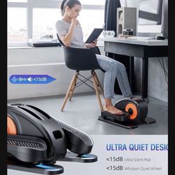 Under Desk Elliptical Machine, Mini Electric Desk Cycle with Remote Control, 5 Gears Adjustable Pedal Resistance and Durable Non-Slip Panel