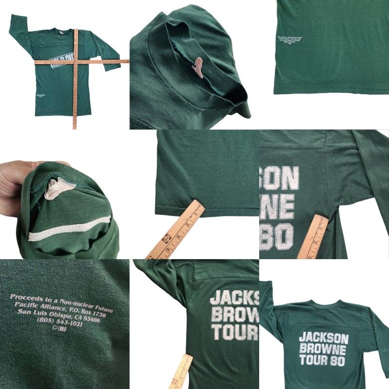 VTG Rare Jackson Browne Tour 1980s Hold Out Double sided Tee