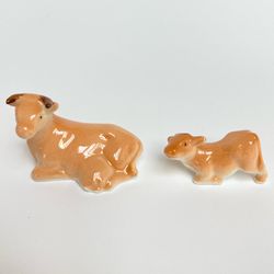 Vintage Miniature Cow/Calf Figurines
