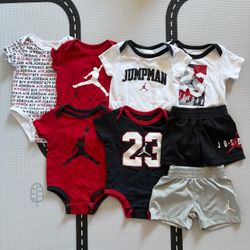 Air Jordan Baby bodysuit and Shorts Bundle 3-6m