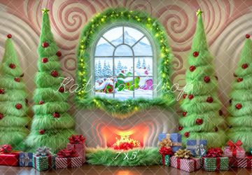 KATE brand grinch fireplace, photography, backdrop