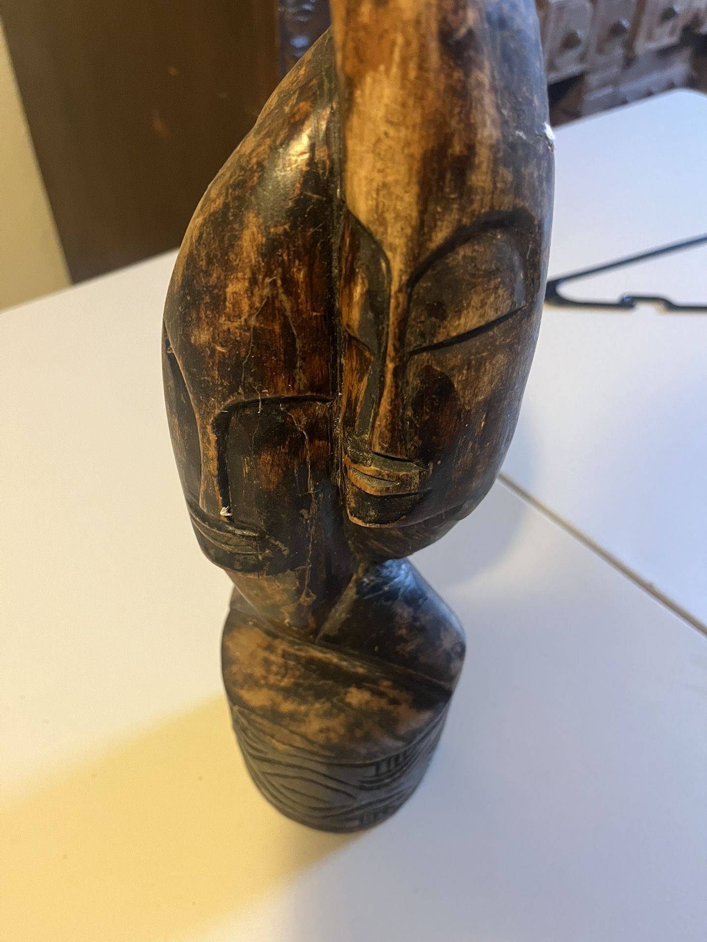 Vintage African Carved Wood Faces
