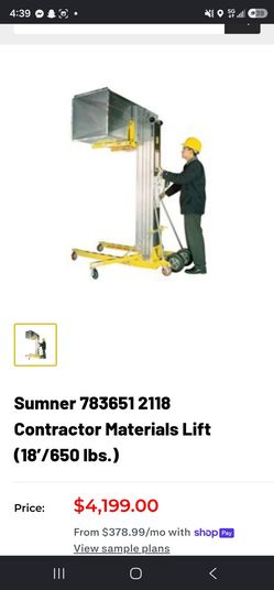Sumner Contractor Materials Lift