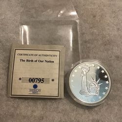 Collectible Coin: American Mint   The Birth Of Our Nation With COA  #00795 