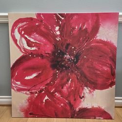 Hot House Reds" by artist Lilian Scott wrapped canvas art print 35.5" x 35.5"