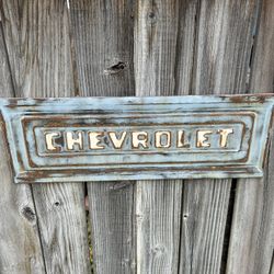 C10 VINTAGE CHEVROLET  CHRISTMAS GIFT  WALL ART 10”X30” METAL TAILGATE MANY COLORS AVAILABLE